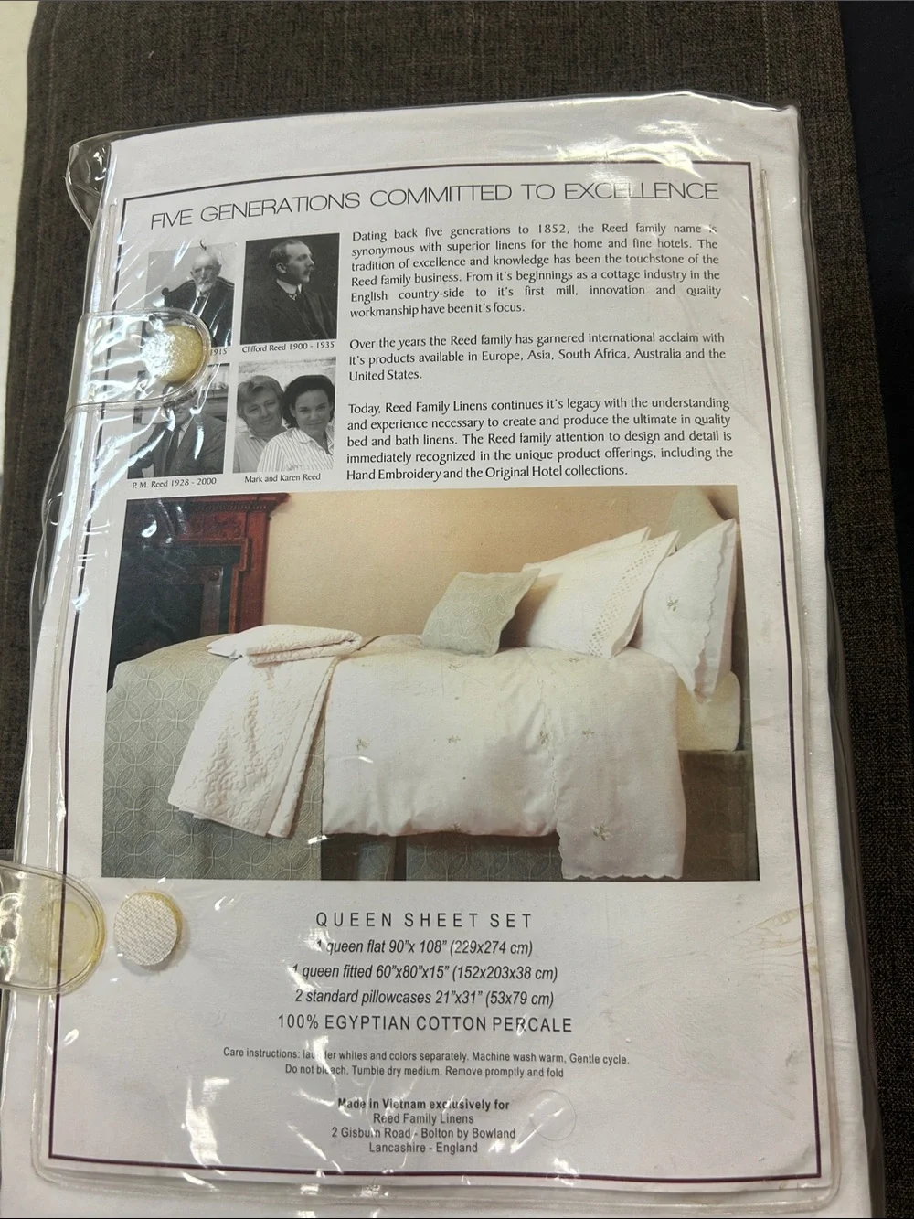 Hand-Embroidered White & Light Blue Queen Sheet Set